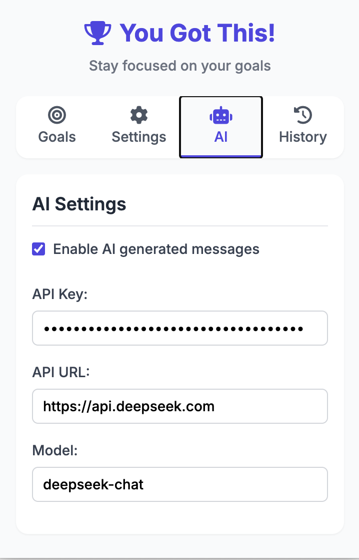 AI Configuration Interface